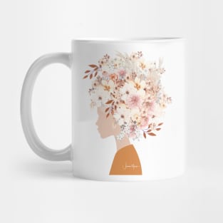 Woman in Fashion Flower Headdress Mug